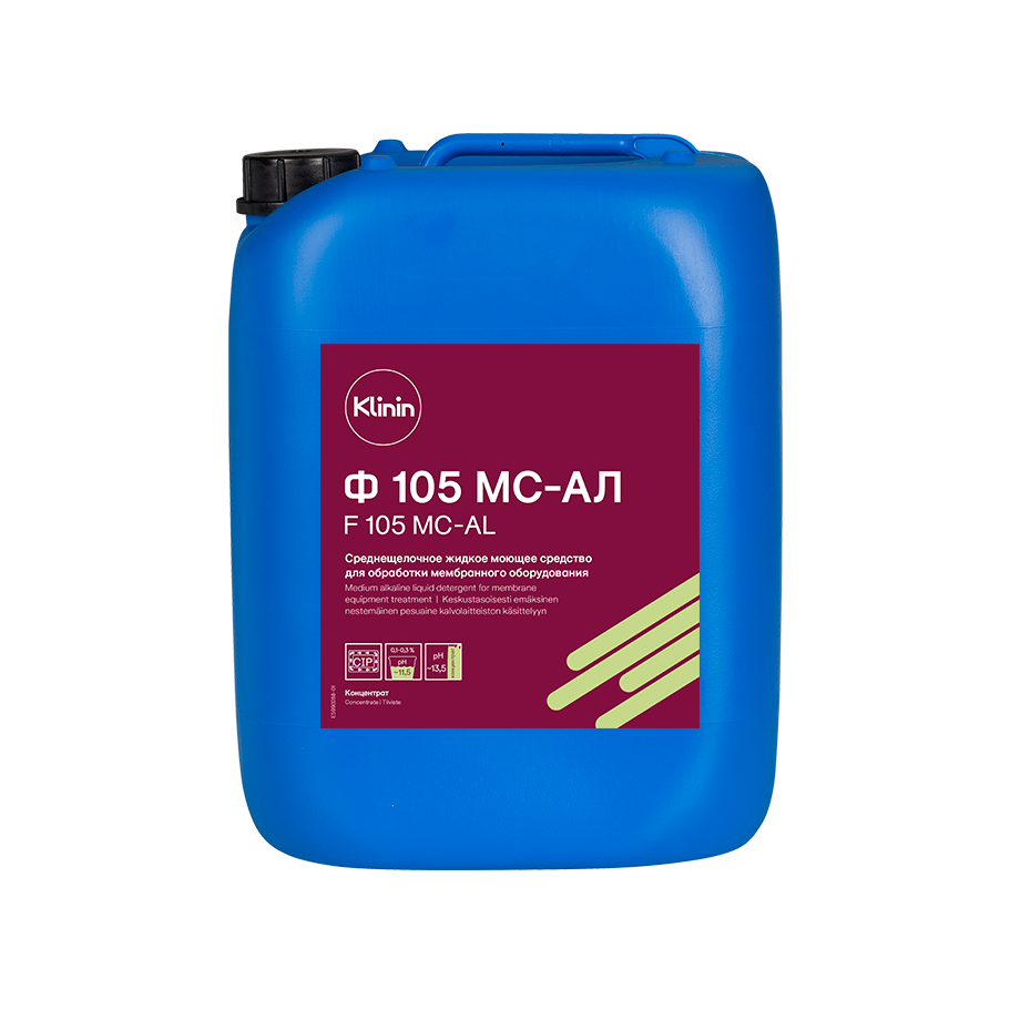 Профессиональное моющее средство F 105 MC-AL Среднещелочное средство для обработки мембранного оборудования от KLININ