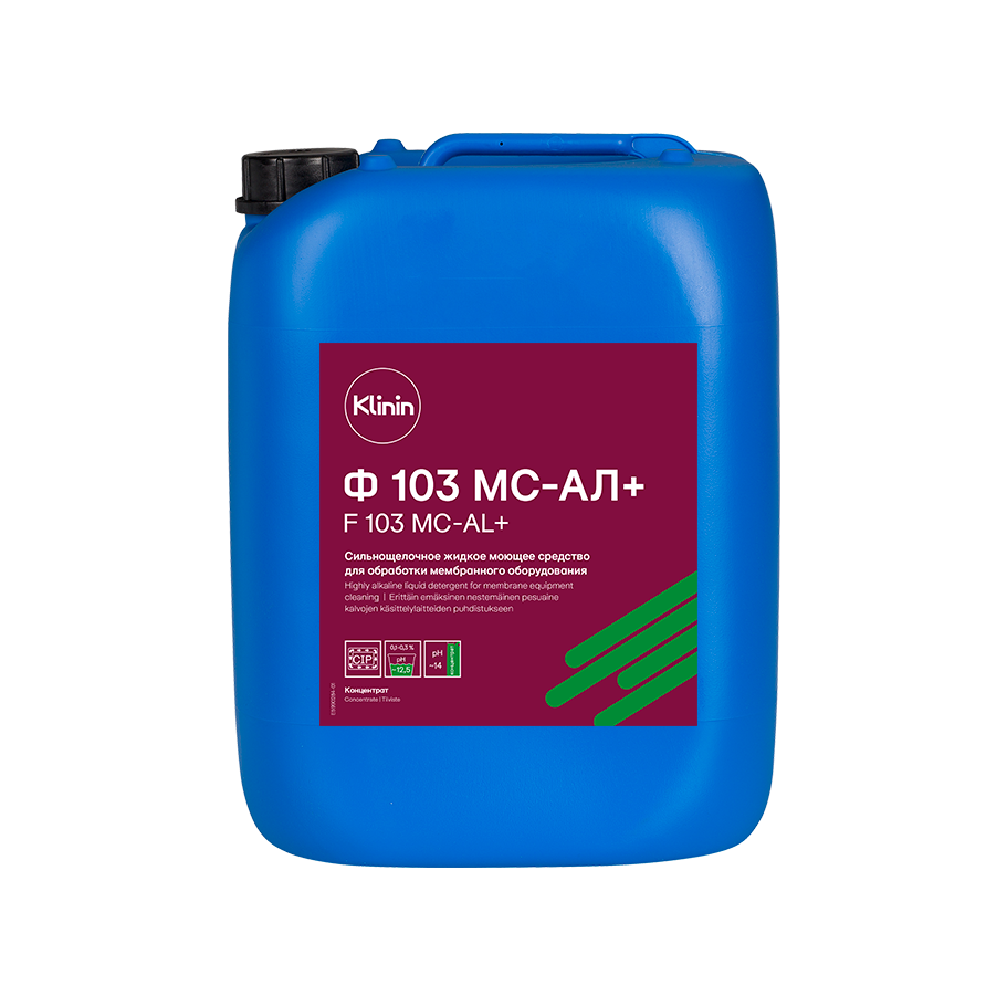 Профессиональное моющее средство F 103 MC-AL+ Сильнощелочное средство для обработки мембранного оборудования  от KLININ